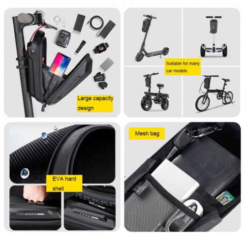WILD MAN Scooter EVA Hard Shell avant sac pliant vélo sac suspendu à dégagement rapide, taille: 2L (noir) SW101A401-011