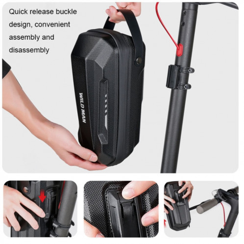 WILD MAN Scooter EVA Hard Shell avant sac pliant vélo sac suspendu à dégagement rapide, taille: 2L (noir) SW101A401-011
