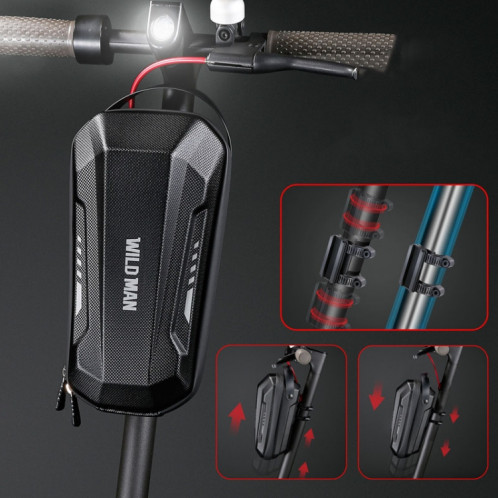 WILD MAN Scooter EVA Hard Shell avant sac pliant vélo sac suspendu à dégagement rapide, taille: 2L (noir) SW101A401-011