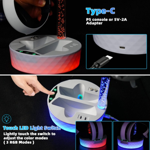 Pour PS VR2 iplay coloré support de stockage de charge poignée Base de charge magnétique HBP-505 SI98011513-07