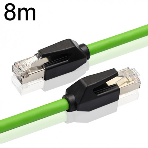 Câble industriel Gigabit à double blindage CAT6 de 8 m, résistant aux vibrations et très flexible, pour chaîne de traînée SH040632-09