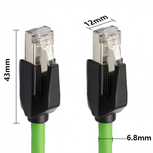 Câble industriel Gigabit à Double blindage CAT6 de 0.5m, résistant aux vibrations et très Flexible, pour chaîne de traînée SH0401276-09