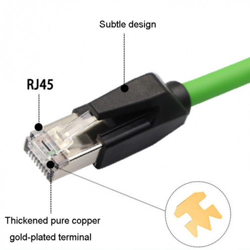 Câble industriel Gigabit à Double blindage CAT6 de 0.5m, résistant aux vibrations et très Flexible, pour chaîne de traînée SH0401276-09