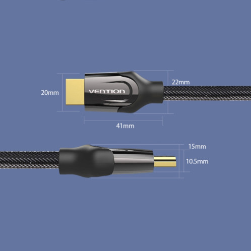 Câble rond VenTion HDMI de 0,75 m pour moniteur d'ordinateur, câble de transmission de signal SV23011366-011