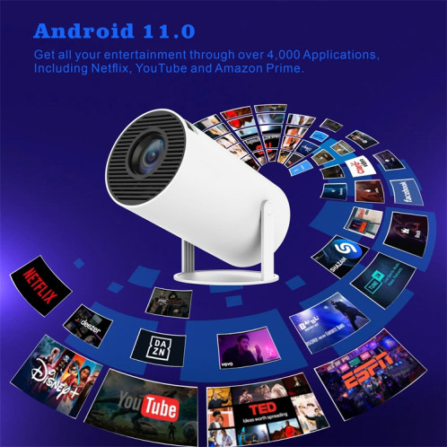 Projecteur intelligent HY300 système Android 11.0 projecteur portable 120 lumens prise britannique SH2902488-015