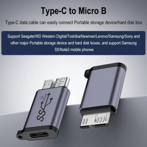 Adaptateur mâle Micro B de transfert femelle de Type C, convertisseur d'interface de boîtier de disque dur USB Link SH3502216-08