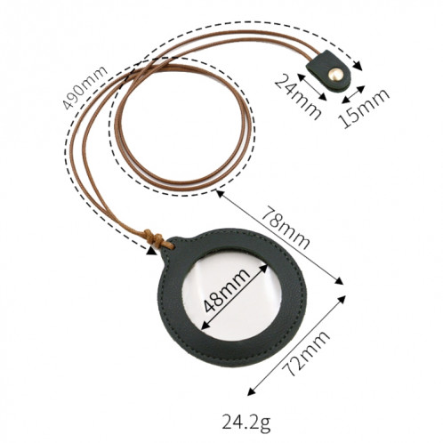 Loupe suspendue réglable 3X, loupe portable pour personnes âgées avec étui en cuir (café) SH901C1628-07