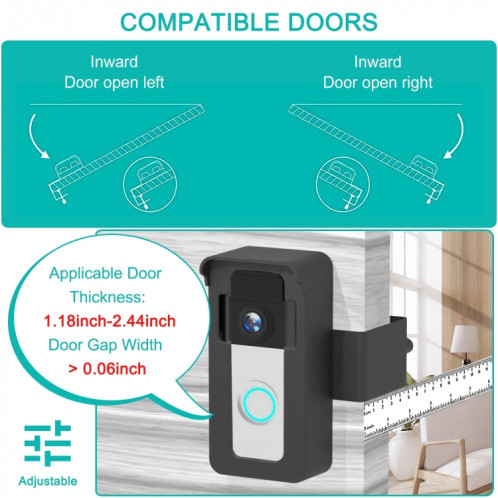 Pour dispositif de sonnette Blink/Google Ring, support aérien de porte universel, antivol réglable SH23221114-011