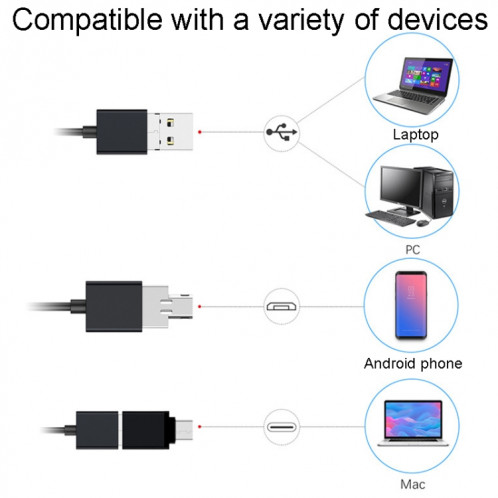 Teslong NTC125 5M 3 en 1 endoscope de téléphone USB pour la réparation automatique 500W Pixel mise au point automatique ST23601018-011