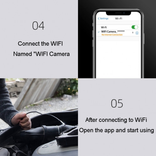 Teslong WF150 5mm WiFi connecté HD endoscope industriel outils de maintenance industrielle ST2499784-014