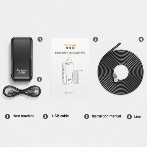 Teslong WF150 5mm WiFi connecté HD endoscope industriel outils de maintenance industrielle ST2499784-014