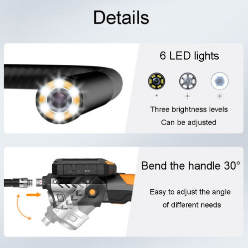 Teslong NTS300 5.5mm-1M double lentille étanche 5 pouces HD endoscope industriel outils de réparation automobile ST25111582-010
