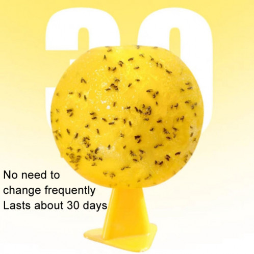 Boules de mouches de fruits de 8 cm pour usage intérieur, piège à insectes, boules collantes pour insectes (jaune avec base + colle double face) SH401A692-07