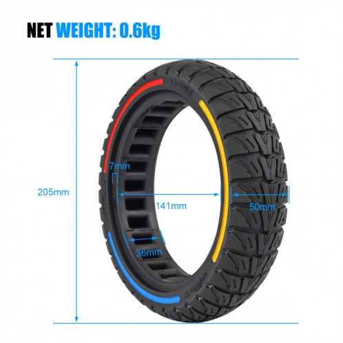 Pneus en nid d'abeille tout-terrain colorés de 8,5 x 2 pouces pour Xiaomi M365 / Pro / Pro 2 / 1S / Lite (tricolore) SH101A1920-06
