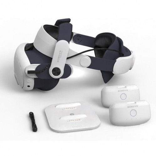 Sangle de tête avec double batterie, ensemble combiné d'accessoires VR pour Meta Quest 3 BOBOVR M3 Pro SB25611516-09