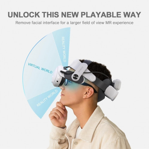 Sangle de tête avec double batterie, ensemble combiné d'accessoires VR pour Meta Quest 3 BOBOVR M3 Pro SB25611516-09