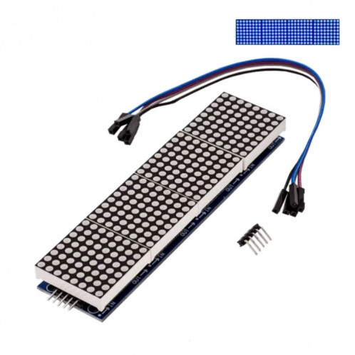 Module de battage de points MAX7219 Module de contrôle LH à puce unique, affichage 4 en 1 avec câble 5P, spécification: lumière bleue SH9003937-05