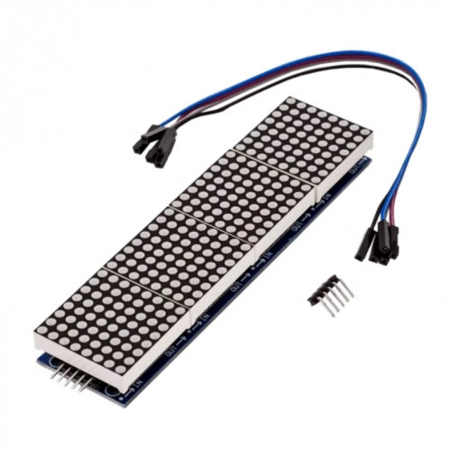 MAX7219 Module de battage de points Module de contrôle LH à puce unique, affichage 4 en 1 avec câble 5P, spécification: lumière rouge SH9001204-05