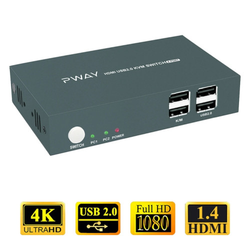 PWAY PW-S7201H 2 en 1 sortie HDMI KVM commutateur 4K HD coupe-écran vidéo SP2596487-012