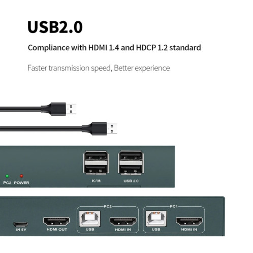PWAY PW-S7201H 2 en 1 sortie HDMI KVM commutateur 4K HD coupe-écran vidéo SP2596487-012
