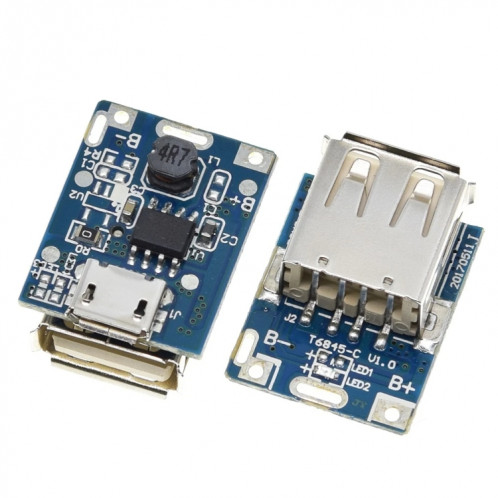 4 pièces 5V Boost convertisseur module d'alimentation élévateur batterie au lithium panneau de protection de charge affichage LED pour chargeur bricolage 134N3P, interface: Micro USB SH8001916-06