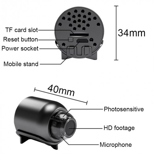 Mini caméra de surveillance 1080P à distance intelligente WIFI Home HD de 2 millions de pixels, spécifications: X5 + 64G SH58031414-015
