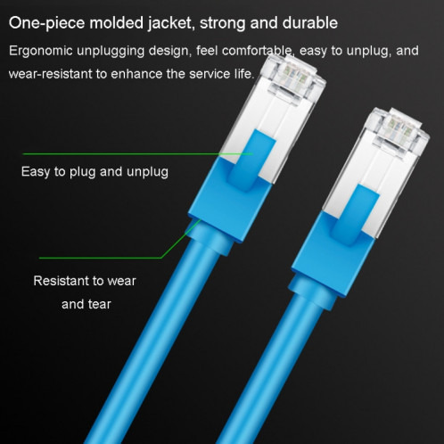 JINGHUA Projet d'ordinateur de routeur à double blindage Gigabit de catégorie 6 Câble réseau entièrement en cuivre, taille: 3M (bleu) SJ903A546-011