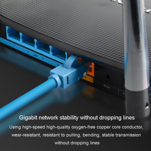 JINGHUA Projet d'ordinateur de routeur à double blindage Gigabit de catégorie 6 Câble réseau entièrement en cuivre, taille: 2 M (bleu) SJ902A1113-011