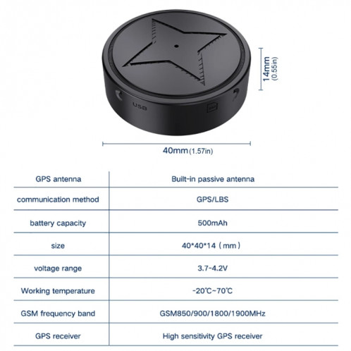 Localisateur magnétique puissant GPS sans fil 2G pour animaux de compagnie, personnes âgées et enfants SH3089978-010