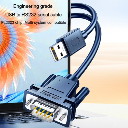 JINGHUA Câble série USB vers RS232 Convertisseur d'ordinateur Port COM DB9 broches, Longueur: 2 m SJ5502335-011