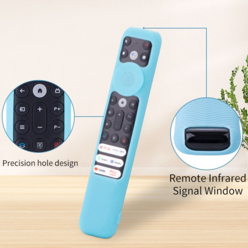 20,9 x 4,3 x 1,7 cm pour étui de protection pour télécommande TCL RC902V FMR1/FAR2/FMR4 housses universelles antichoc en silicone (bleu lumineux) SH701A208-012