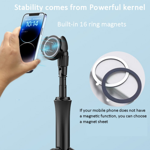 Trépied de perche à selfie extensible pour téléphone magnétique de 1,5 m avec télécommande sans fil ws-22001 4 SH0501102-010