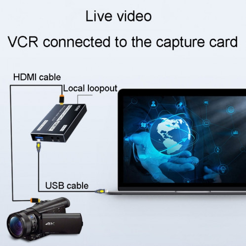 JINGHUA Z812 USB vers HDMI carte de capture vidéo dispositif d'enregistrement de jeu en direct SJ3343751-011