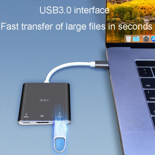 JINGHUA Z321 Convertisseur de station d'accueil HUB multifonctionnel, Interface: Type-C vers HDMI + PD + USB SJ5402170-09
