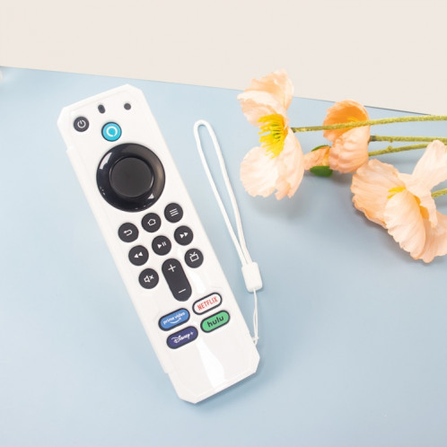 Pour Amazon Alexa Voice Remote 3ème génération Anti-chute et housse de protection pour télécommande TV (blanc) SH901A841-06