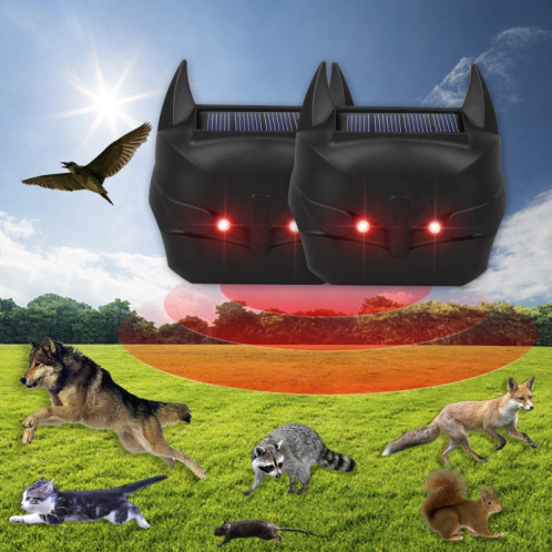 MS-216 Solaire Lumière Rouge Rafale Flash Souris Répulsif À Ultrasons Animal Répulsif SH2301324-011