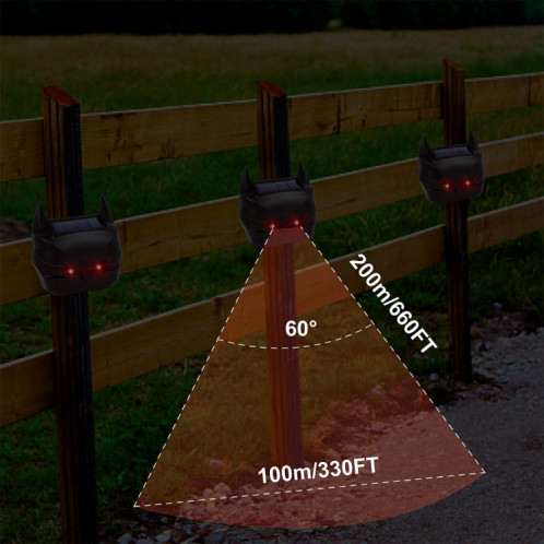 MS-216 Solaire Lumière Rouge Rafale Flash Souris Répulsif À Ultrasons Animal Répulsif SH2301324-011