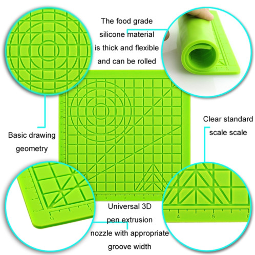 Tapis de modèle de peinture de bricolage de silicone de copie de stylo d'impression 3D, spécification: Transparent SH4403563-09