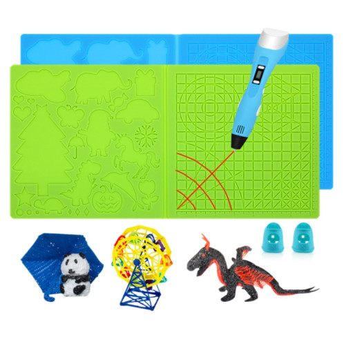 Tapis de modèle de peinture de bricolage de silicone de copie de stylo d'impression 3D, spécification: vert SH44021223-09