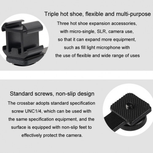 Accessoires multifonctionnels de support de lumière Flash de Base de chaussure chauffante en aluminium (support de 3 bottes chaudes) SH401A1822-09