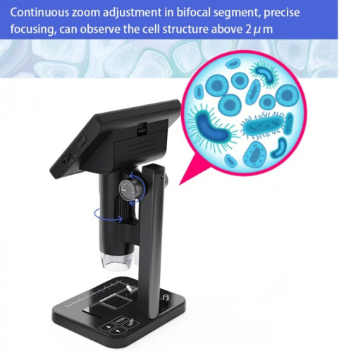 Microscope numérique électronique HD, écran de 5 pouces, touche tactile, loupe électronique à cellules biologiques 8000X SH3782774-013