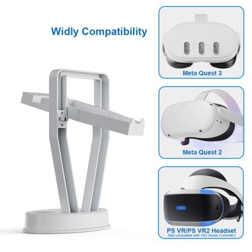 JYS-MQ003 pour Meta Quest 3/2 VR lunettes support de poignée accessoire d'organisateur de bureau (blanc) SH201A154-09