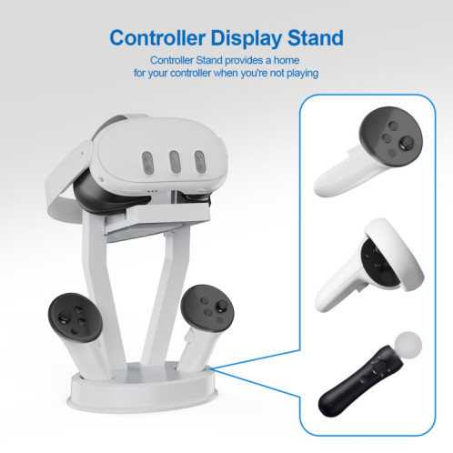 JYS-MQ003 pour Meta Quest 3/2 VR lunettes support de poignée accessoire d'organisateur de bureau (blanc) SH201A154-09