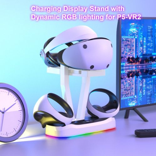 JYS-P5155 pour PlayStation VR 2 Base de charge magnétique avec lumière rvb VR lunettes support de stockage accessoires de jeu SH38681467-07