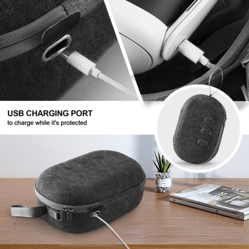JYS-MQ018 pour Meta Quest 3 VR sac de rangement pour lunettes sac Portable Anti-chute et Anti-rayure (noir) SJ001A163-010