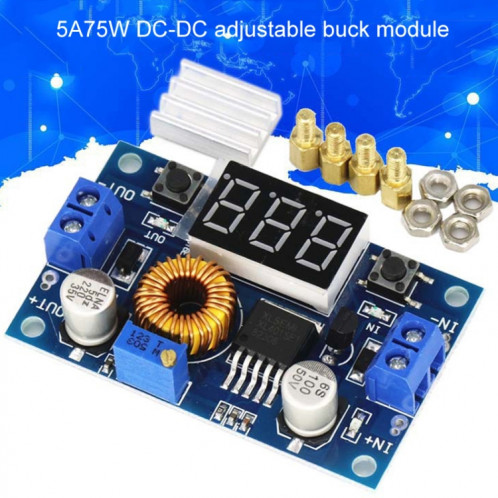 Module d'alimentation régulé XL4015E 5A 75W DC-DC, Module abaisseur réglable avec affichage de la tension SH3956653-04