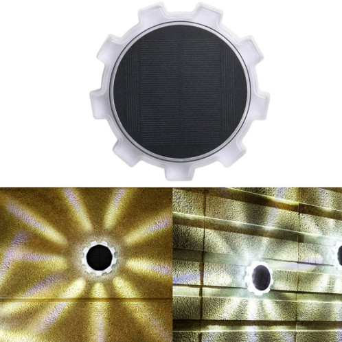 Applique murale solaire en forme d'engrenage, décoration extérieure de jardin, atmosphère (lumière blanche) SH601A437-09