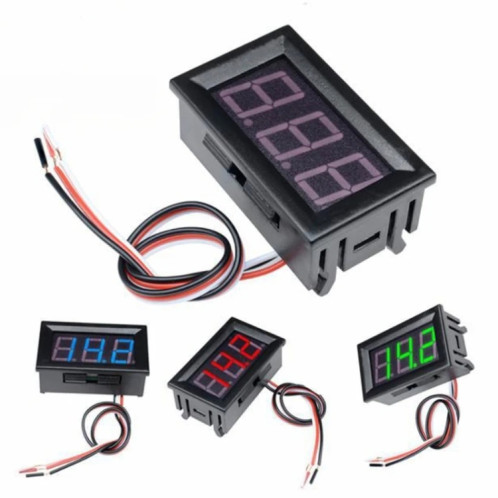 Borne de voltmètre DC à 3 fils 0 V-30 V, 0,56 pouce, accessoires de voltmètre numérique LED, protection de connexion inversée, couleur : vert SH72031234-05