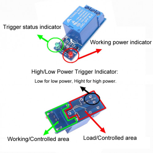 Module de relais 5V 1 voie, carte d'extension de relais de déclenchement de faible puissance SH770149-04