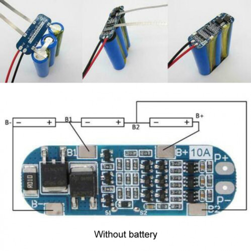 Carte de protection de charge de batterie Li-Ion 3S 10A 11.1V 12V 12.6V SH4000968-05